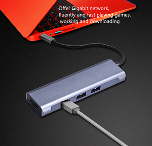 Tipo C eje 6 en 1, estación de acoplamiento de lector de tarjeta de la policía cargando usb hubs para <span class=keywords><strong>el</strong></span> Macbook pro - Product Image 4