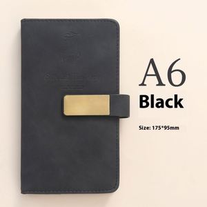 Carnet de notes professionnel A6 simple avec couverture en cuir épaissi, logo personnalisé imprimé pour le commerce extérieur en gros - Product Image 5