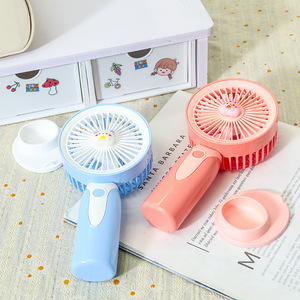 Cartoon Character Handheld <b>Fan</b> 5W DC Motor Rechargeable Battery Desktop <b>Stand</b> With Detachable Base For Indoor Use - Product Image 2