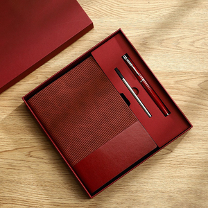 IStapromo Gifts A5 Custom LOGO Simple Fashion Retro Soft Leather Notebook Set Business Gift Box Set - Product Image 3