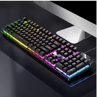 Teclado mecánico para juegos Cherry de 87 teclas con retroiluminación RGB con cable con intercambio en caliente para computadora/computadora portátil