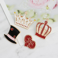 Bros Penjualan Laris Pin Enamel Lencana Pelajar Cantik Mahkota Pria Imut Kartun Mode Eropa dan Amerika