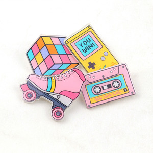 Colorido lindo Vintage broche <span class=keywords><strong>Rubik</strong></span> cubo juego máquina cinta patinaje zapatos para niños para fiestas bodas regalos - Product Image 5