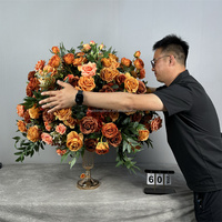 Haute qualité automne Orange verdure fleur boule Table pièce maîtresse vente chaude pour Halloween saint valentin pâques Floral