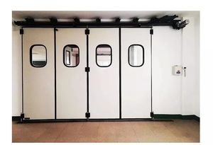 산업용 접이식 문 대형 창고 전기 접이식 문 아연 도금 판 작업장 접이식 문을 자동으로 밀고 당기십시오 - Product Image 3