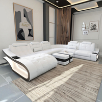 Canapé Chesterfield minimaliste en cuir véritable combinaison de canapé-salon pour villa et sous-sol meubles de salon