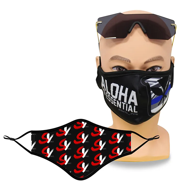 Logo Kustom Dapat Dicuci Topi Kerja Tahan 3 Lapis Topi Telinga Musim Dingin Sublimasi Kain Poliester Pesta Natal Masker Wajah untuk Pria Anak-anak