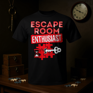 T-shirt puzzle pour passionnés de Escape Room, unisexe, noir, pour adultes - Product Image 3