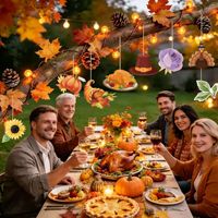 Bola Bunga Kertas Bertema Daun Maple Turki untuk Pesta Thanksgiving EASTTERN, Kipas Sarang Lebah, Tidak Beracun, Tahan Lama, Harga Pabrik