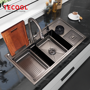 Multifunction Customized Modern Design Sliding Bowl Cup Washer Bin SS304 Home Stainless Steel <strong>Kitchen</strong> <strong>Sink</strong> - Product Image 2