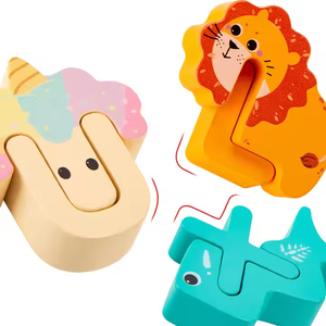 Più popolare in legno cartone animato animale 26 lettera inglese parola maiuscola cognitivo educativi giocattoli di apprendimento per bambini e ragazzi - Product Image 3