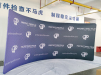 Toile de fond incurvée de tissu de tension d'impression personnalisée 20ft taie d'oreiller toile de fond affichage de tissu de tension d'événement de salon commercial