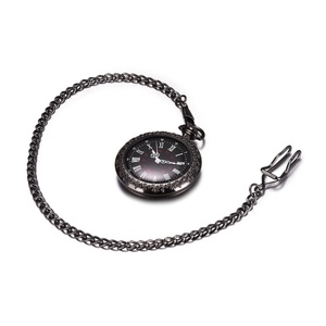 <b>Black</b> Antique Pocket <b>Watch</b> Japan Movement Quartz 3BAR Water Resistance - Product Image 3