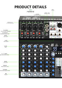 Consola <span class=keywords><strong>de</strong></span> <span class=keywords><strong>Mezclas</strong></span> GAX-SN6 <span class=keywords><strong>de</strong></span> 6 Canales Reverberación Profesional para Escenario <span class=keywords><strong>Mini</strong></span> Mezclador USB - Product Image 3
