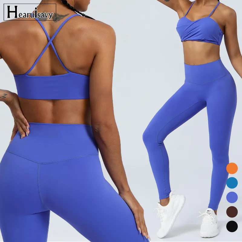 2024 Trending Producten Custom Yoga Outfit Gymkleding Dameslegging Sportbeha 2 Delige Set Gym Fitness Sets Kleding Voorraad