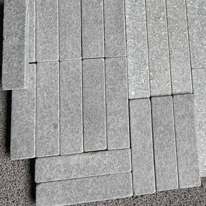 Dalles de parquet en granit gris sésame Samistone G654, bord brisé, support en filet, chevrons emboîtables, modernes, pour hôtels et extérieurs - Product Image 2