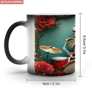 Mug magique givré 11oz en céramique noire, sensible à la chaleur, changeant de couleur, pour café et thé - Product Image 1