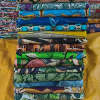 Tissu en satin 100 % coton véritable, imprimé wax africain doré, grand format, pour la confection de chemises pour filles et garçons