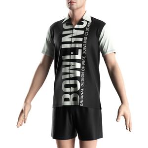 T-shirt décontracté pour homme à manches courtes, personnalisé avec boutons, style bowling, imprimé, pour le CrossFit, ODM - Product Image 5