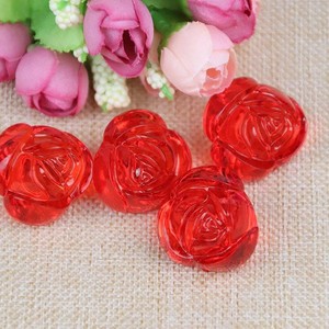 Perles en acrylique en forme de rose 28 mm, à une face, pour la fabrication de bijoux, matériaux de bricolage faits à la main, vente en gros, demi-ponceau - Product Image 1