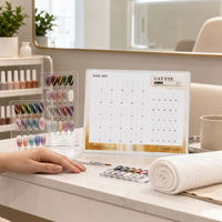Présentoir pour Nail Art Effet Œil de Chat en Acrylique, Nuancier de 50 Couleurs Scintillantes pour Salon