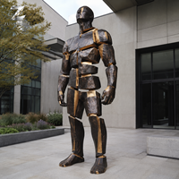 Escultura Robótica Geométrica Personalizada, Estatua de Figura Humana de Metal Grande para Centro Comercial, Hotel, Plaza, Parque Temático y Proyecto de Arte Urbano