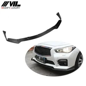 Wijzigen Luxe Carbon Q50 Sport Voorbumper Lip voor Infiniti Sport Bumper Alleen 2014 UP