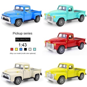 Modèle de <span class=keywords><strong>voiture</strong></span> en métal 1:43, camionnette rétro vintage, <span class=keywords><strong>jouet</strong></span> en métal moulé sous pression, modèle à deux portes, ouverture des portes, nostalgie vintage - Product Image 2