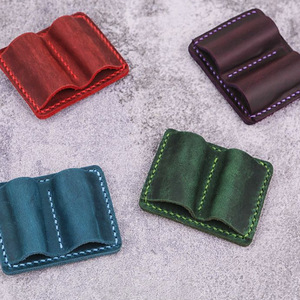 Cross-border retro PU double pen <b>clip</b> for travel, notebook pen holder, stainless steel pen sleeve, anti-loss pen storage <b>clip</b> - Product Image 3