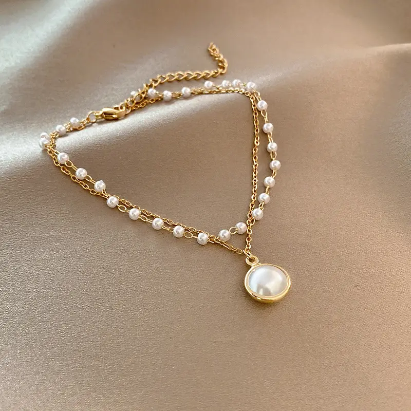 卸売価格2022最新ステンレス鋼ブレスレット在庫販売迅速な配達本物の金メッキ真珠ブレスレットジュエリー