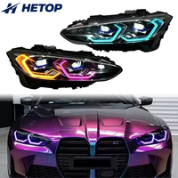 Phares HETOP G22 RGB 2021-2025 Série 4, style Ikon, avec DRL amélioré, phares LED pour voiture, Plug and Play, contrôle par application, accessoires pour BMW