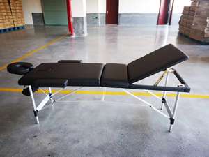 <span class=keywords><strong>Table</strong></span> <span class=keywords><strong>de</strong></span> <span class=keywords><strong>massage</strong></span> en alliage d'aluminium réglable à 2 <span class=keywords><strong>ou</strong></span> 3 sections Hauteur pliante du lit <span class=keywords><strong>de</strong></span> protection en cuir intégral - Product Image 3