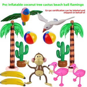 Décorations de fête amusantes pour l'été, la piscine et la plage, palmiers gonflables, flamants roses, bananes, ballons de plage, jouets de piscine en forme de perroquet - Product Image 6