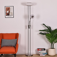 Lampe de sol d'angle de luxe avec variateur de lumière à bouton rotatif et lustre intégré pour salon intérieur
