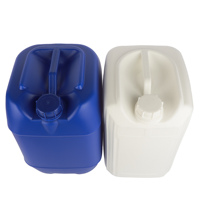 Tambours vides de baril d'eau carrés en plastique bleu blanc de HDPE de liquide chimique de qualité alimentaire de 5L avec le logo personnalisé de preuve de fuite de bouchon à vis