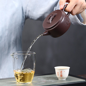 <span class=keywords><strong>กา</strong></span>น้ำชาดินเหนียวสีม่วงแฮนด์เมดชุดเซรามิกปากใหญ่ทำด้วยมือพร้อมกระเบื้องฮันบ๊วยแกะสลักสำหรับเสิร์ฟชา - Product Image 4