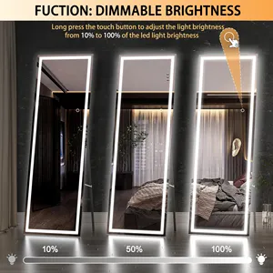 KOSMO Miroirs de salle de bain de haute qualité Miroir sur pied miroir pleine longueur avec lumière LED rétro-éclairé