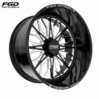 Jantes de camion personnalisées en alliage d'aluminium forgé à profil profond, noires, 6x5.5 8x6.5 8x170 8x180 20x14 24X12 24X14 26X14 26x16 28X16