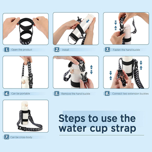 ขวดน้ำที่จับสายคล้องไหล่สำหรับ12ออนซ์-<span class=keywords><strong>64</strong></span>ออนซ์กระติกน้ำปากกว้างและขวดน้ำอเนกประสงค์ - Product Image 2