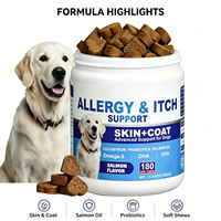 Complément alimentaire pour animaux de compagnie, soutien immunitaire, soulagement des allergies et des démangeaisons, granulés pour la peau et le pelage, probiotiques, huile de saumon, riche en protéines, sûr