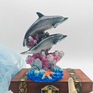 Ingrosso 3D Polyresin dipinto a mano statue di vita marina delfino squalo corallo stella marina spiaggia Souvenir regalo modello animale - Product Image 3