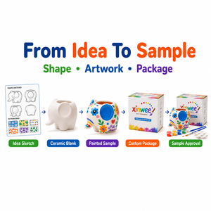 Kit de Macetas de Cerámica Ecológicas para Rellenar Bolsas de Regalo de Cumpleaños, Mini Macetas para Suculentas con Forma de Animales, Manualidades de Pintura para Niños, Jardín - Product Image 5