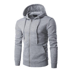 Sudadera con capucha de manga larga con cremallera completa para hombre, 100% poliéster, 250g, lisa teñida, para otoño, con logotipo personalizado, venta al por mayor, talla de EE. UU. - Product Image 3