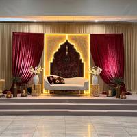 Arche de toile de fond de mariage moderne et personnalisée, design 3D ouvert, forme sculptée