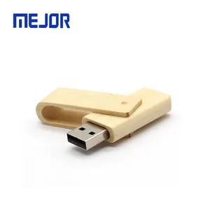 Twister ahşap flash disk 16g OEM ahşap usb sopa 64G madera kalem sürücü 8g döner bambu usb 32Gb