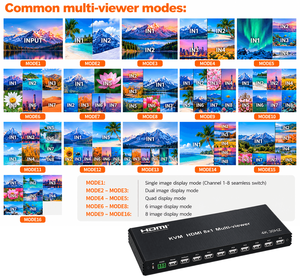 Commutateur multi-visionneur HDMI KVM 8x1 4K 30Hz, 8 entrées 1 sortie, télécommande IR, contrôle du clavier et de la souris USB - Product Image 2