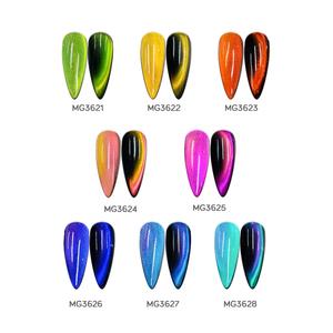คาเมเลี่ยนผงแม่เหล็กรูปแมวตา8สีเอฟเฟกต์แสงออโรร่าสำหรับเล็บเจลอะคริลิก UV - Product Image 5