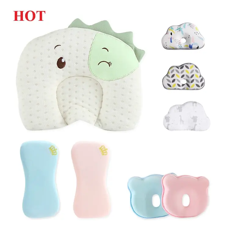 Chocchick-almohada de látex para bebé, cubierta de almohada de espuma viscoelástica para dormir en el cuello