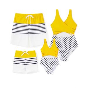 Traje de Baño Familiar de Lujo con Estampado de Hojas Personalizado, Conjunto de 4 Piezas, Bikini de Una Pieza con Tanga, Ropa de Playa para Mujer - Product Image 2