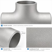 Raccord en T sanitaire égal en acier inoxydable 304, qualité alimentaire, poli Ra 0,8 µm, certifié 3A, à trois colliers de serrage ISO 2037, pour vente en gros